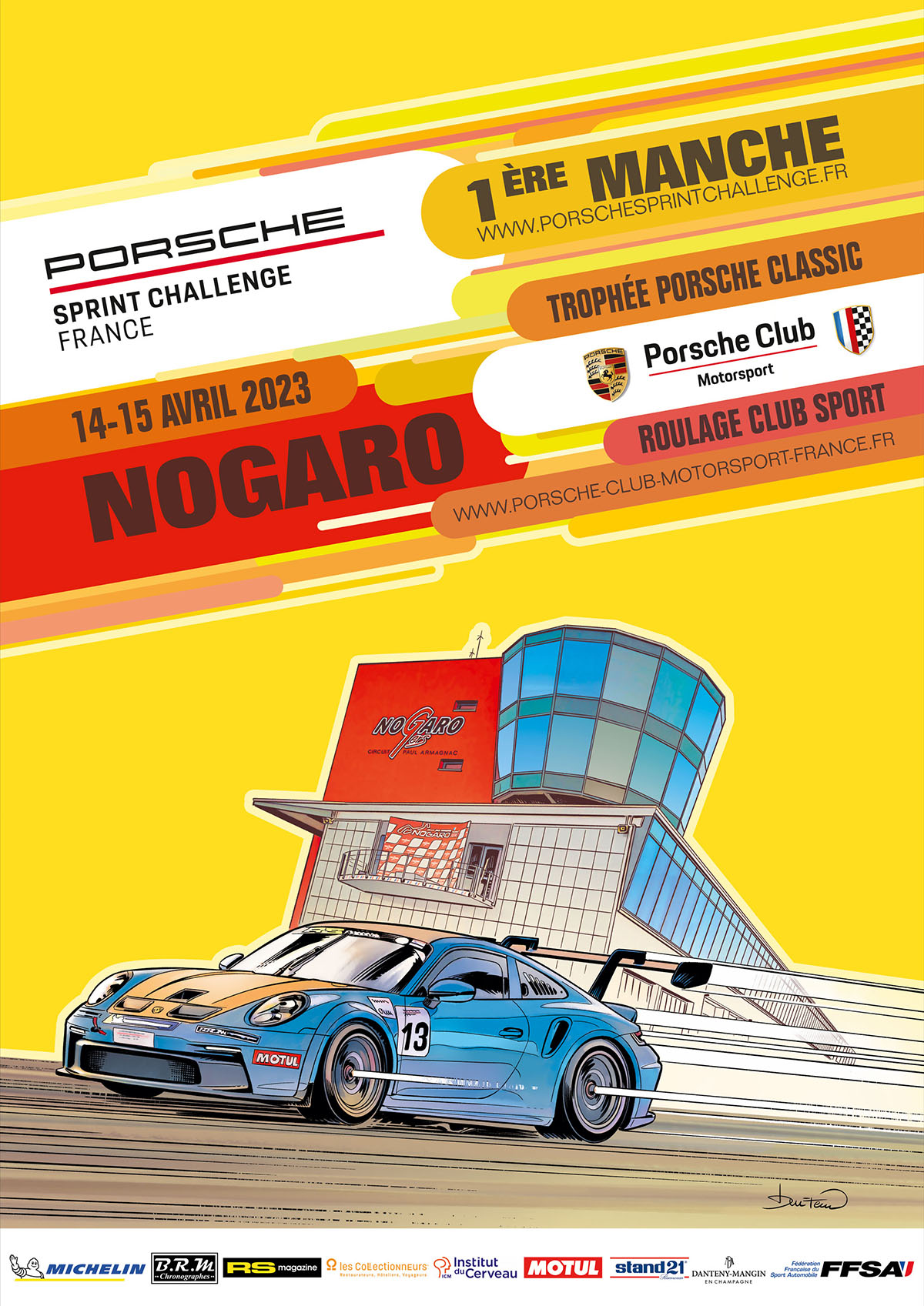 Affiche Porsche Sprint Challenge France Nogaro 2023