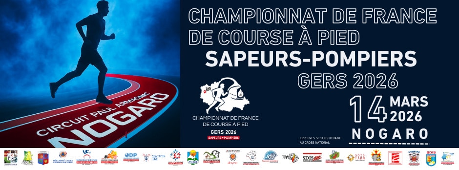 Bandeau Championnat de France de Course à Pied Sapeurs-Pompiers 14-03-2026